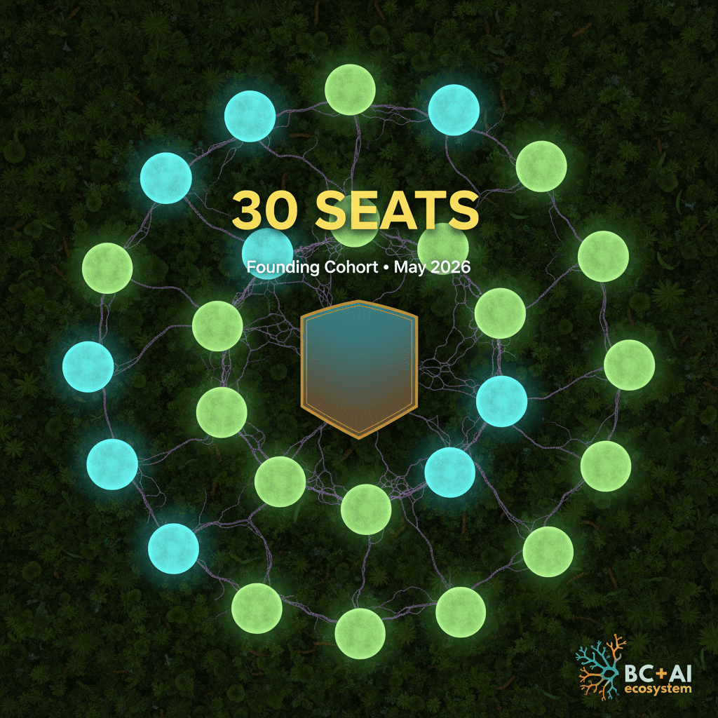 Thirty seats gathered in a forest clearing